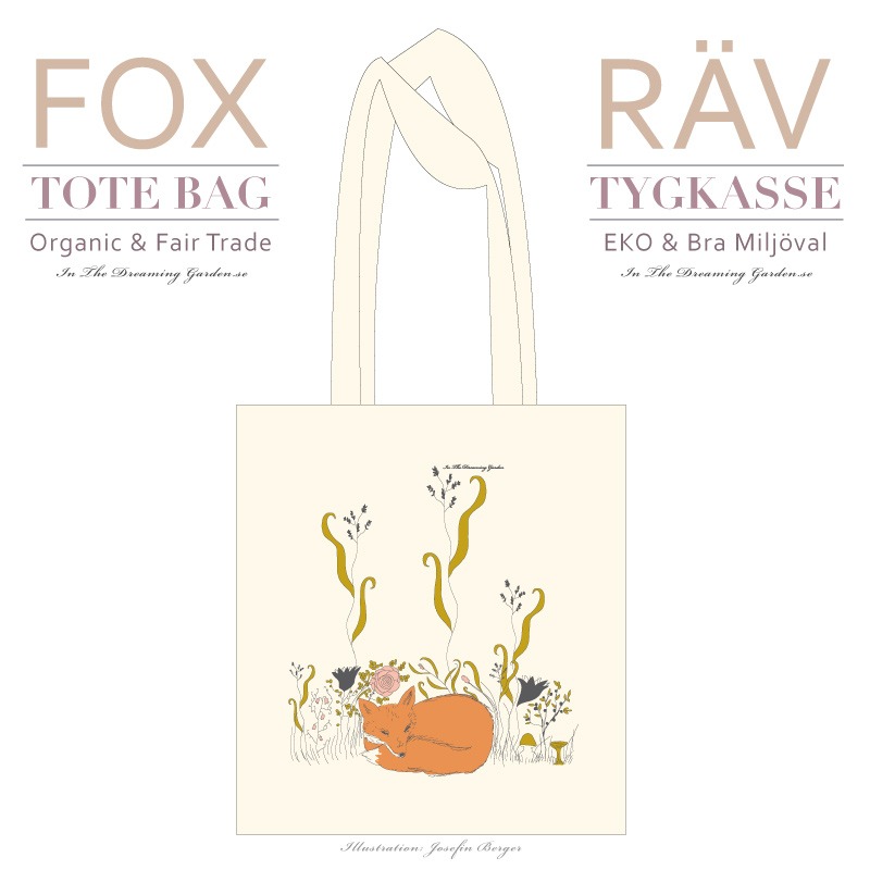 Fox recycled cotton tote bag